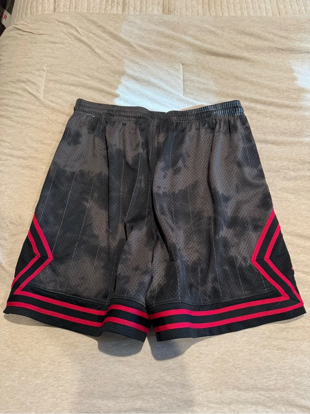 Jordan Men’s Black Athletic Shorts with Pink-Red Trim